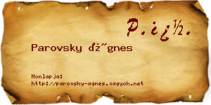 Parovsky Ágnes névjegykártya
